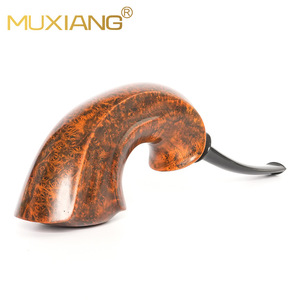 Muxiang Briarwood Smoking Pipe Bent Type 3mm Filter Tobacco Pipe Men's Retro Style Solid Wood Pipe - Product Image 4
