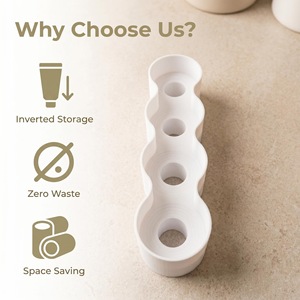 Multifunctional <b>Toothpaste</b> Ketchup <b>Dispenser</b> Storage Rack White PP Rectangular Detachable For Kitchen Bathroom Use - Product Image 4