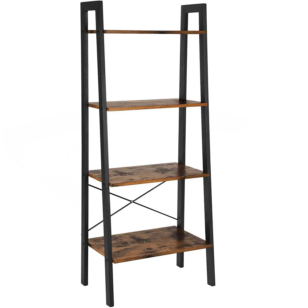 Современный Античный Дизайн 4-ярусный выставочный стенд из металла деревянный складной декоративные промышленная лестница книжный шкаф