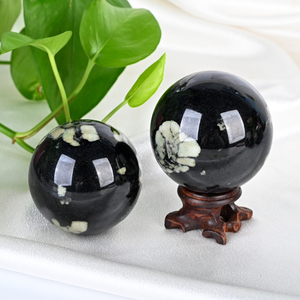 Esfera de Cristal de Piedra de Crisantemo Natural al por Mayor, Bola de Cristal de Flor Pulida para Decoración del Hogar - Product Image 1