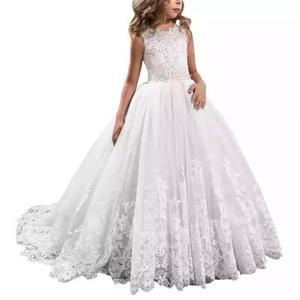 Vestido de Fiesta de Princesa para Niñas, con Encaje, Largo hasta el Suelo, para Bodas - Product Image 4