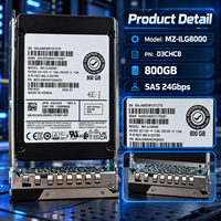 Pour Dell EMC MZ ILG8000 800 Go SAS 24 Gbit/s SSD d'entreprise 2,5 pouces 03CHC8 Disque SSD d'origine reconditionné pour serveur