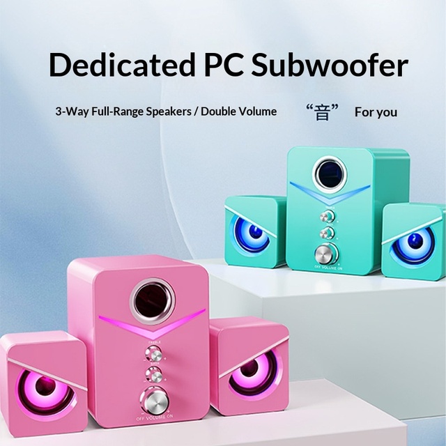 Computer Wired for Speaker Desktop Universal Creative Personalized USB Small 2.1 Channel Heavy Bass Subwoofer Game Speaker