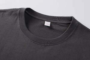 Magliette da uomo Boutique 300 grammo 100% cotone Oversize a tracolla con logo personalizzato camicie bianche all'ingrosso - Product Image 2
