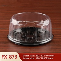 Boîte à gâteau en plastique PET jetable de 7 pouces carrée, dorée, noire, blanche, avec couvercle en dôme transparent, parois épaisses, personnalisable, pour gâteau au fromage