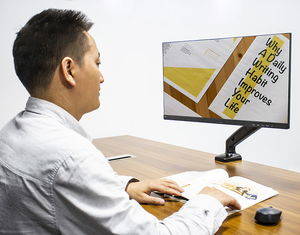 2024 thiết kế mới tầm nhìn thấp Hỗ trợ máy tính để bàn Video kính lúp với 21.5 inch màn hình di động rsdesk4m35 _ AIO - Product Image 1