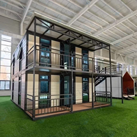 Casa Prefabricada Expandible de Doble Capa y Doble Ala de Instalación Rápida FLKT, Casa Contenedor Portátil de 2 Pisos, Villa Prefabricada de Lujo