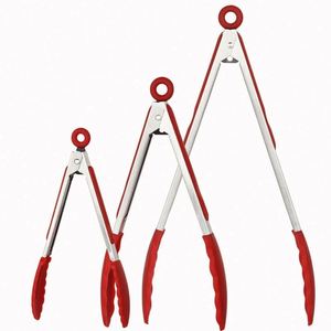 <b>Kitchen</b> <b>Gadgets</b> Heat Resistant BBQ Tongs Clips 7"/9"/12" Premium Locking Cooking Tongs with Silicone Tips Food Tongs - Product Image 2