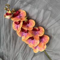 Meistverkaufte Handgefertigte 9-Köpfige Plastik-Orchideen mit Echtem Aussehen Künstliche Blumen für Heimdekoration Chinesisches Neujahr Weihnachten