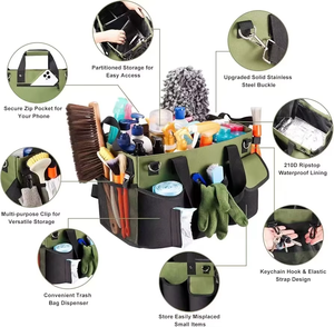 Nuevo diseño personalizado ama <span class=keywords><strong>de</strong></span> llaves limpieza Caddy organizador <span class=keywords><strong>de</strong></span> coche Unisex usable poliéster mucama suministro Hotel Tote herramienta <span class=keywords><strong>bolsa</strong></span> <span class=keywords><strong>de</strong></span> almacenamiento - Product Image 4