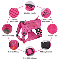 Harnais pour chiens de taille moyenne à grande, laisse, accessoires pour animaux de compagnie, harnais tactique réglable pour la promenade et l'entraînement en extérieur