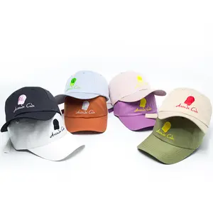 Gorras de papá con logotipo bordado personalizado al por mayor Gorras de béisbol de algodón sin estructura Sombrero de papá