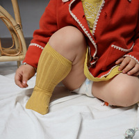Chaussettes longues côtelées décontractées en coton peigné de haute qualité pour enfants, garçons et filles, vente en gros