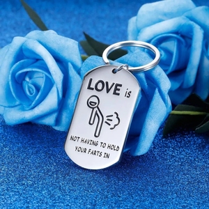 Llavero Personalizable de Acero Inoxidable, Regalo Divertido de San Valentín, Llavero con Carácter Atrevido para Novio/Novia, Esposo/Esposa, Familia - Product Image 5