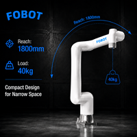 Bras collaboratif FOBOT 40 kg à charge utile lourde, portée de 1800 mm, précision de 0,05 mm, robot IP67 pour l'entretien des machines CNC et les projets SI