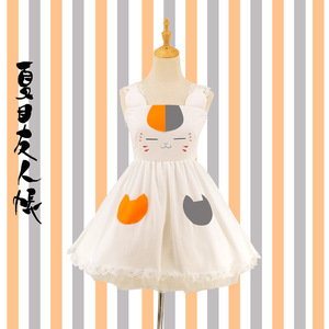 Natsume Yuujinchou Nyanko Sensei Cosplay Lolita Dress White Chiffon Anime Costume For Girls Spring 2023 - Product Image 1