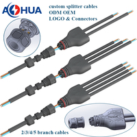 Connecteur d'alimentation étanche de type Y AOHUA 1 entrée 3 sorties, câble répartiteur pour driver LED, personnalisé