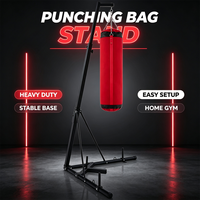 Support de sac de boxe suspendu polyvalent et réglable avec crochet en métal robuste, cadre stable à trois pieds pour garage, sous-sol, salle de sport