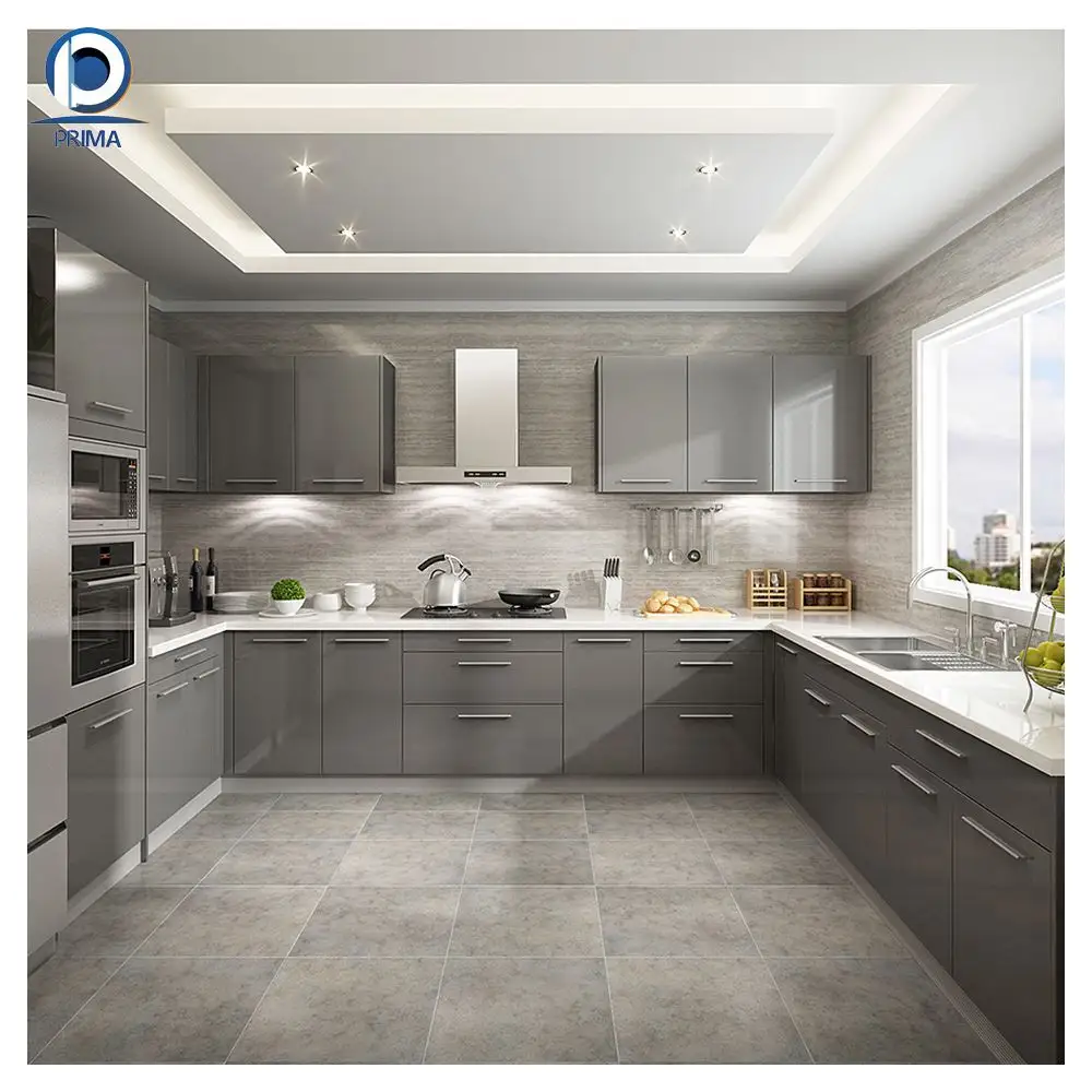 Prima factory directly sales cabinets, customized overall cabinets for modern villas kitchen cabinet