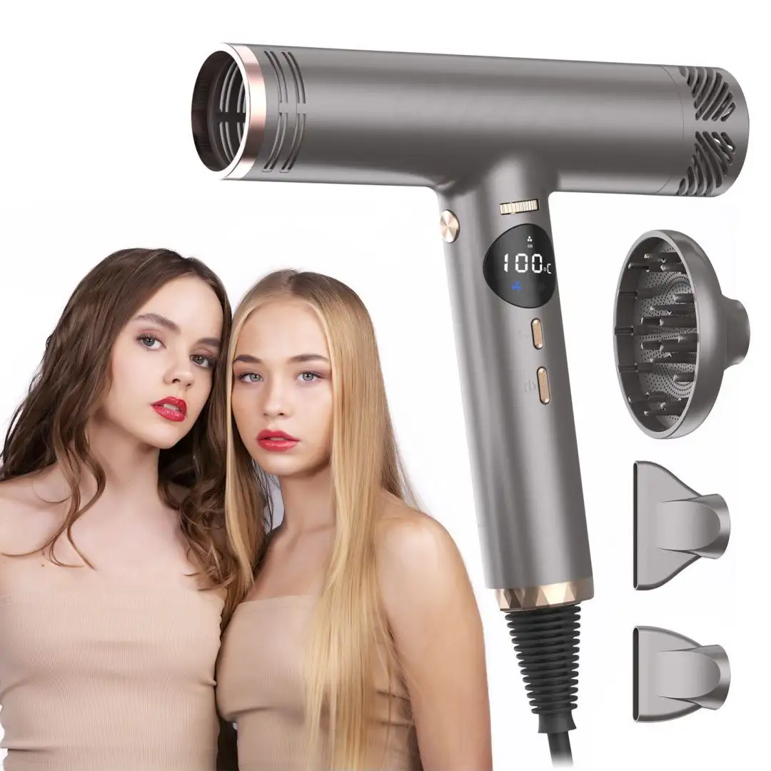 Homeuse salon mini stepless temperature variable speed hair dryer 110,000rpm intelligent high speed blower ionic hair dryer
