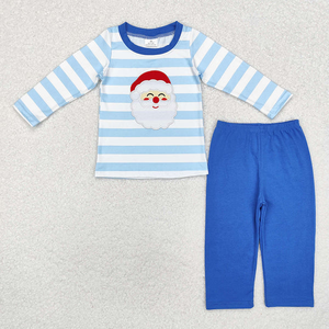 Conjuntos de Ropa Navideña para Bebés y Niños, Niñas y Niños, con Rayas, Manga Larga, Apliques de Santa, Pantalones, Traje, Mono, Ropa a Juego para Hermanos - Product Image 4