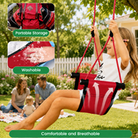 Siège de balançoire de sécurité pour enfants Ropecube - Hauteur réglable, balançoire d'intérieur/extérieur avec ceinture de sécurité pour jardin