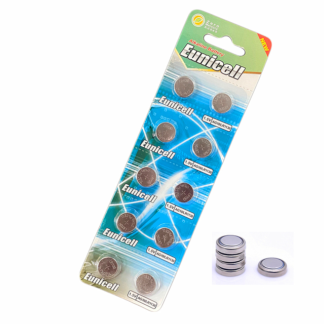 Eunicell High Quality Button Cell Battery LR1130 AG10 1.5V Alkaline Buttoncell