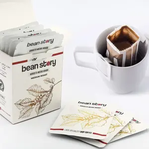 Custom Printed Logo OEM High Quality Disposable Coffee Filter Bag Set Hanging Ear Travel Coffee Drip Bag With Box