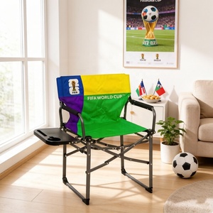 Sedia da Regista Compatta per la FIFA World Cup 2026 con Portabicchieri Integrato e Tavolino Laterale Pieghevole per Posti a Sedere in Zone Tifosi di Calcio per Interni ed Esterni - Product Image 2