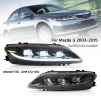 Nouvel ensemble de phares modifiés pour Mazda 6 2003-2015, avec feux de jour LED, feux de lavage LED et phares LED de haute qualité