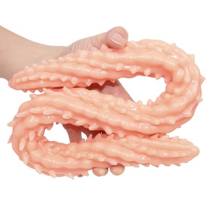 Extra largo de doble cabeza Dragon <span class=keywords><strong>Thorn</strong></span> Anal Plug pene suave masturbador masculino juguete sexual para vibradores adultos femeninos - Product Image 4