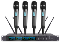 Microphone sans fil professionnel, amplificateur 4 canaux classe D, 470-940 MHz UHF, micro-casque, micro-cravate, microphone de studio et de scène