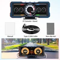 HUD Inteligente OBD2+GPS para Autos, Velocímetro Digital con Turbo Boost, Alarma de Voltaje, Medidor OBDII Universal P7