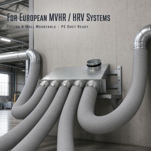 Boîte de distribution d'air de ventilation à 6 voies en acier galvanisé pour systèmes de distribution d'air frais à récupération de chaleur par conduits radiaux - Product Image 4