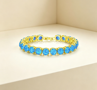 Meilleure Vente Bracelet Tennis Géométrique Tendance en Laiton Plaqué Argent avec Opale de Feu Ovale 6x8mm, Bijou à Maillons pour Femme, Anniversaire