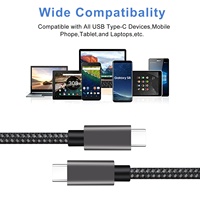 Meilleures ventes Câble de type C mâle à type C mâle PD 60W/3A USB 2.0 Ligne de données noire