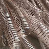 Tuyau d'air en PU renforcé avec fil d'acier plaqué cuivre en spirale transparente