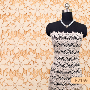 Tecnologia avançada Bom Preço Branco Tecido <span class=keywords><strong>Lace</strong></span> Algodão Guipure Personalizado Solúvel Em Água Bordado Tecido De Renda para Vestido Por Atacado - Product Image 2