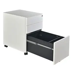 A4/Letter/Legal Compact Slim Portable File Office Storage Cabinet 3 Drawer Metal Filing Drawers With Keys