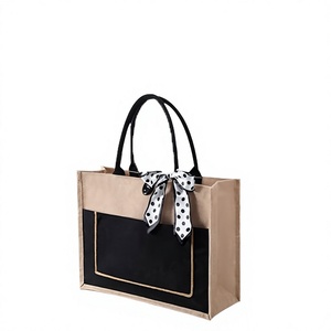 Sac fourre-tout en jute avec motif lettres, finition laminée, écologique, réutilisable, double poignée, fermeture épaule - Product Image 2