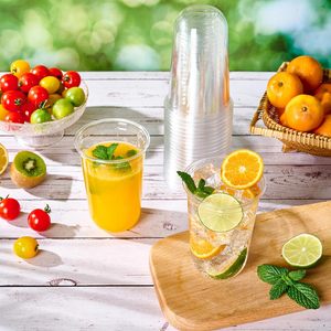 Vaso Desechable Personalizado de Plástico Biodegradable PLA Transparente de 16oz PP PET para Jugos, Parfaits, Smoothies y Fiestas con Tapa - Product Image 4