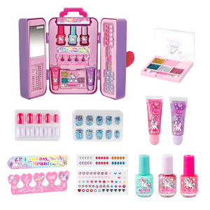 Niños esmalte de uñas sombra de ojos Blush Kit maquillaje Mesa conjunto niños jugar <span class=keywords><strong>en</strong></span> Stock belleza moda juguetes maquillaje chica maquillaje - Product Image 6