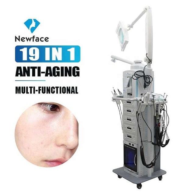 NewFace CE 19 in 1 Multifunctional Skin Care Hydra Beauty Equipment Acne Blackheadas Spots Wrinkles Improved Face Hydro Machine