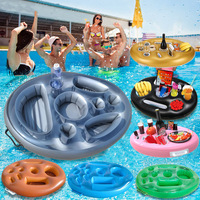 Bar à glace gonflable et plateau à glaçons, support flottant pour boissons de fête au bord de la piscine avec plateau multi-trous, apportez un plaisir sans fin à votre été