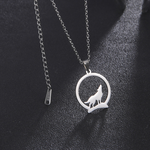 Myshape Howling Wolf colgante collar mujeres hombres Casual Punk Acero inoxidable Color oro Animal cuello cadena joyería regalo al por mayor - Product Image 4
