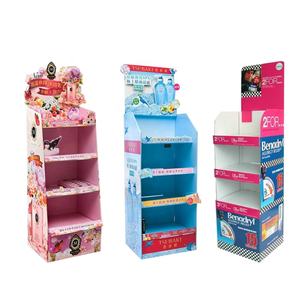 定制纸板地板展示化妆品化妆地板展示架促销瓦楞纸地板展示架 - Product Image 1