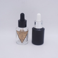 Bouteille d'huile en ambre vert à épaule Oblique de 30ml, flacon robuste, avec couvercle en bois