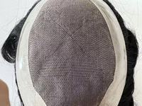 Perruque pour homme en cheveux humains indiens Remy naturels de haute qualité, base en soie, taille M-Lace, 6 tailles