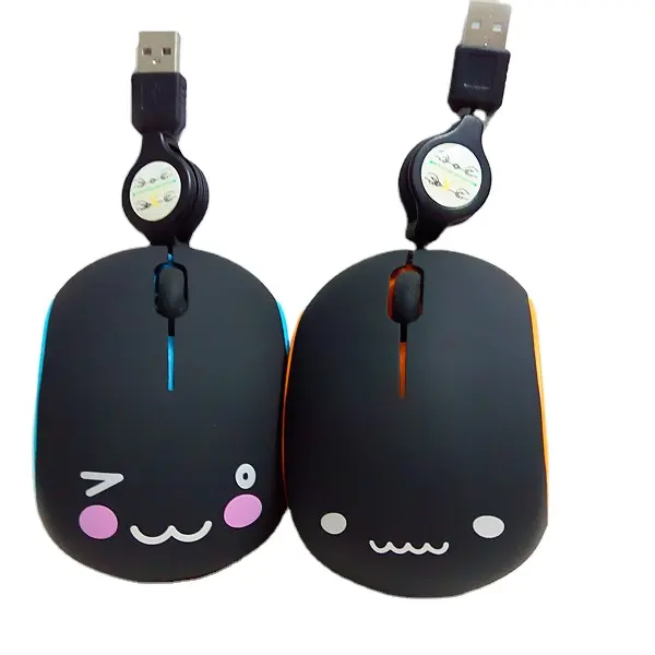 PC Computer Accessories Wired Office USB Optical Mouse Hot Sale Products Shrink Rope Wired Mouse