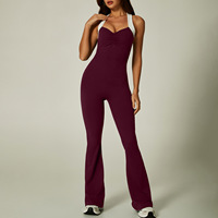 Combinaison de yoga et fitness une pièce pour femme, color block, coupe ajustée, haute élasticité, pour entraînement sportif et activités de plein air – Grande Vente